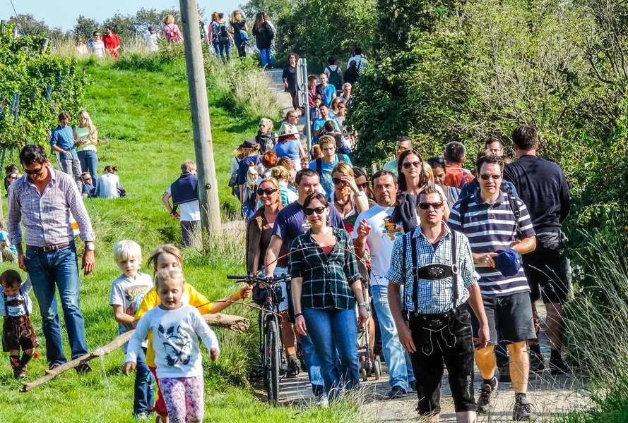 Austrian festival crowd celebration