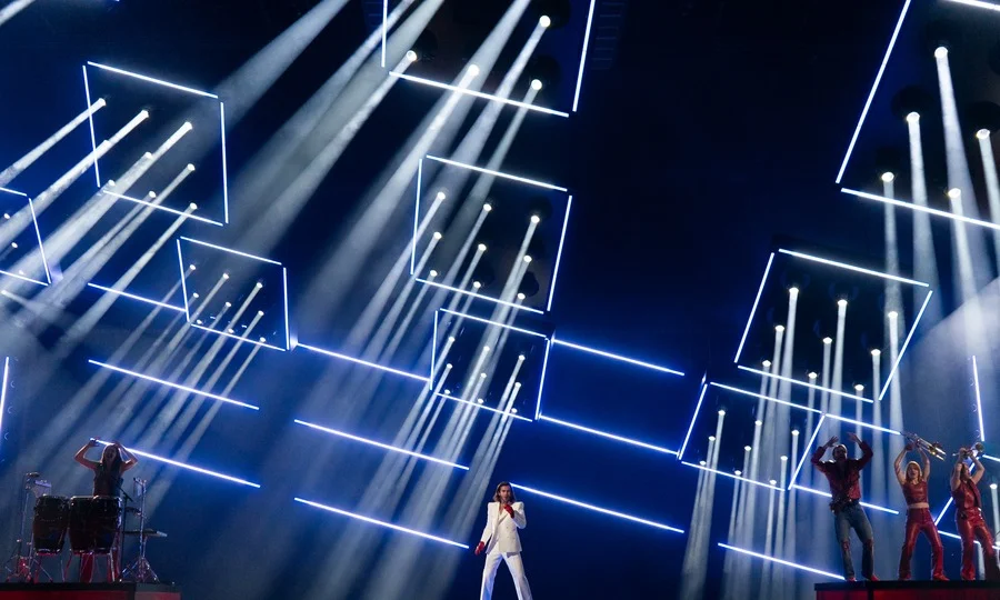 Eurovision stage lights crowd
